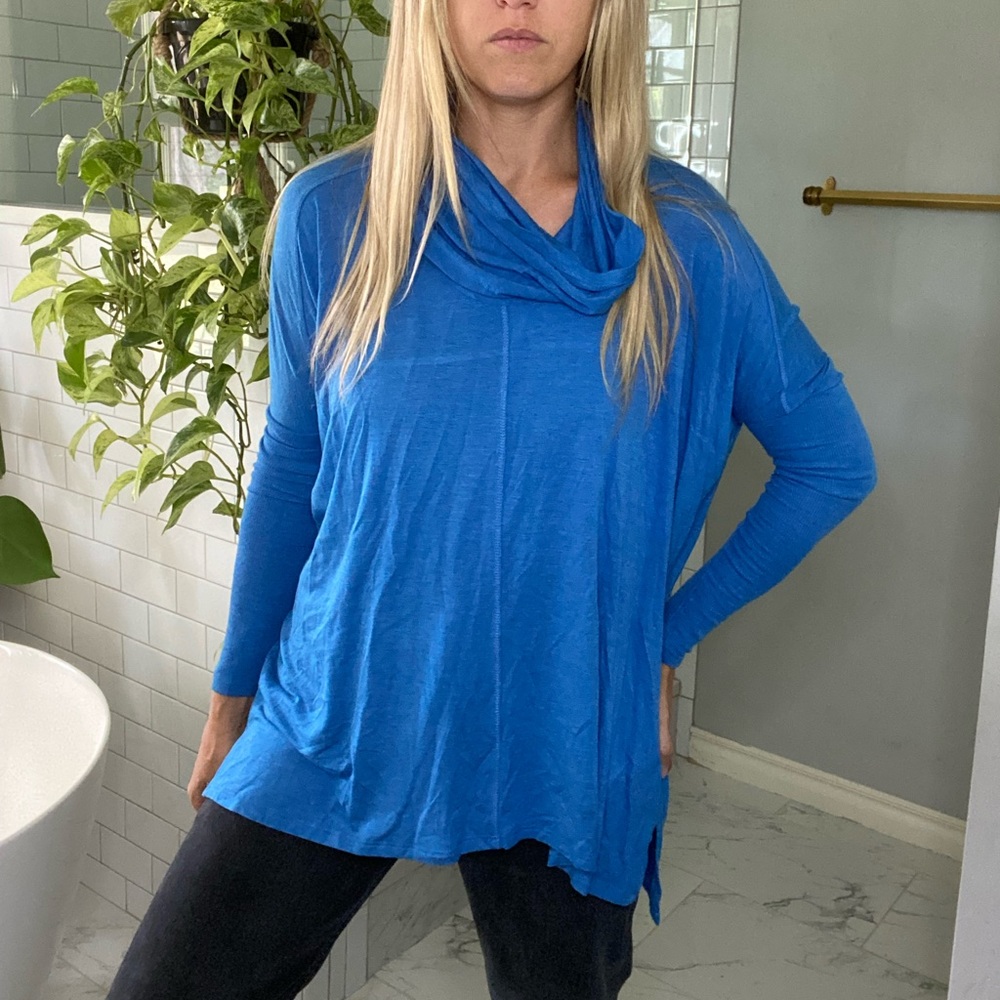 Anthropologie Bordeaux Long Sleeve Turtleneck - Modal - Blue